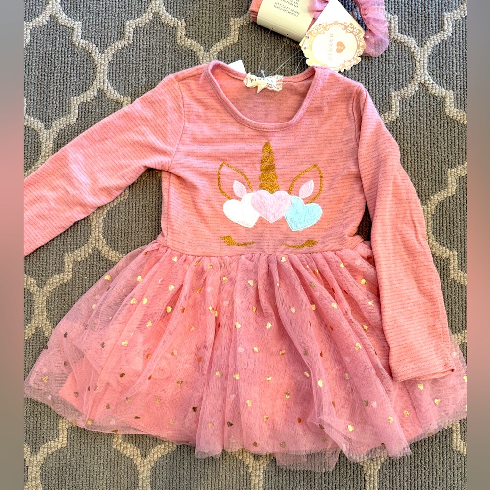 NWT unicorn girls size 6 dress btween